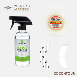 EASY INSTALL KIT - For Hair System DAILY WEAR with TAPE ROLL, 36 CONTOUR STRIPS, and RAPID RELEASE SOLVENT (WALKER)