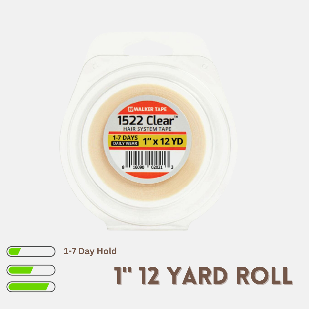 Walker 1" Tape 12 Yards | Hair System Tape Rolls | Rolls of Hair System Tape | Walker Tape 1522 Clear Tape | 12 Yards Roll Tape For Hair Systems | Tape For Hair Pieces